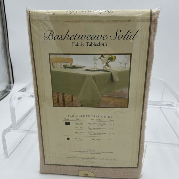 NOS ELRENE HOME FASHIONS 100% POLYESTER MARIGOLD 70" ROUND TABLECLOTH - Picture 7 of 8
